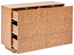 Beliani® Woodend – Szeroka Komoda z 6 Szufladami (110 x 40 x 75 cm) – Wykończenie Burl Effect