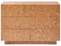 Beliani® Woodend – Szeroka Komoda z 6 Szufladami (110 x 40 x 75 cm) – Wykończenie Burl Effect