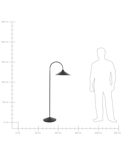 Beliani® Savegre – Minimalistyczna Czarna Lampa Podłogowa (Wysokość 150 cm) – Malowane Żelazo, Stożkowy Klosz