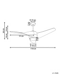Beliani® Paria – Elegancki Wentylator Sufitowy z Oświetleniem LED i Pilotem (118 x 50 cm)
