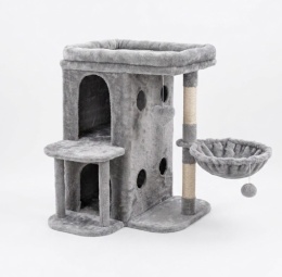 CatVilla XL – Kompaktowy Drapak / Wieża dla Kota (70 x 50 x 65 cm) – Bardzo Duża Platforma Obserwacyjna