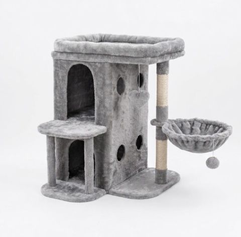 CatVilla XL – Kompaktowy Drapak / Wieża dla Kota (70 x 50 x 65 cm) – Bardzo Duża Platforma Obserwacyjna
