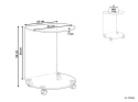 Beliani® Minto – Szklany Stolik Pomocniczy na Kółkach (45 x 35 x 56 cm)
