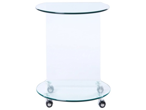 Beliani® Minto – Szklany Stolik Pomocniczy na Kółkach (45 x 35 x 56 cm)