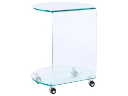 Beliani® Minto – Szklany Stolik Pomocniczy na Kółkach (45 x 35 x 56 cm)