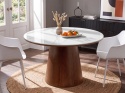Beliani® Wylie – Okrągły Stół do Jadalni (120 x 120 x 76 cm) – Blat Ceramiczny (Biały Marmur)