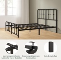 Zinus® Florence – Metalowa Rama Łóżka w Stylu Vintage (90 x 200 cm) – Wysokość 35 cm Pod Łóżkie