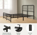 Zinus® Florence – Metalowa Rama Łóżka w Stylu Vintage (140 x 200 cm) – Wysokość 35 cm Pod Łóżkiem