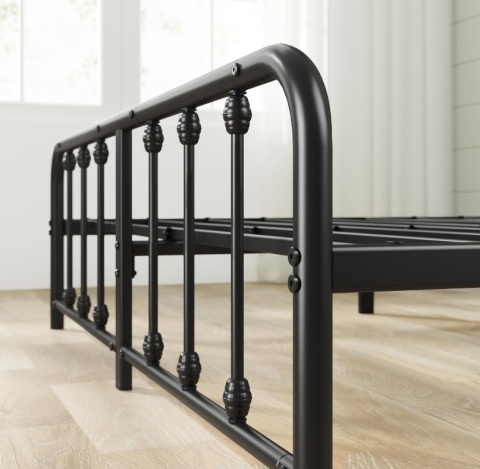 Zinus® Florence – Metalowa Rama Łóżka w Stylu Vintage (140 x 200 cm) – Wysokość 35 cm Pod Łóżkiem