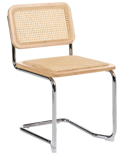 Beliani® Cordova – Zestaw 2 Krzeseł Wspornikowych (47 x 62 x 80 cm) – Plecionka Wiedeńska, Naturalny Rattan i Drewno Bukowe