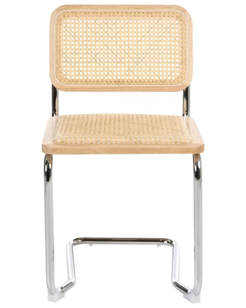 Beliani® Cordova – Zestaw 2 Krzeseł Wspornikowych (47 x 62 x 80 cm) – Plecionka Wiedeńska, Naturalny Rattan i Drewno Bukowe