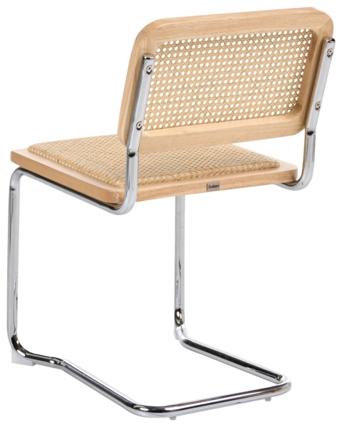 Beliani® Cordova – Zestaw 2 Krzeseł Wspornikowych (47 x 62 x 80 cm) – Plecionka Wiedeńska, Naturalny Rattan i Drewno Bukowe