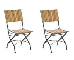 Beliani® Lascari – Zestaw Mebli Ogrodowych Bistro (Stolik Okrągły 45 cm + 2 Składane Krzesła)