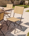 Beliani® Lascari – Zestaw Mebli Ogrodowych Bistro (Stolik Okrągły 45 cm + 2 Składane Krzesła)
