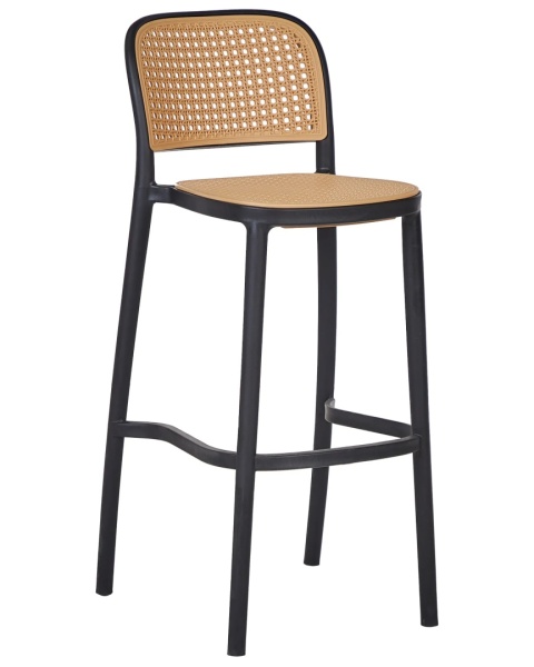 Beliani® Plose – Zestaw 4 Hokerów / Krzeseł Barowych (40 x 46 x 102 cm) – Trwałe Tworzywo Odporne na Promienie UV