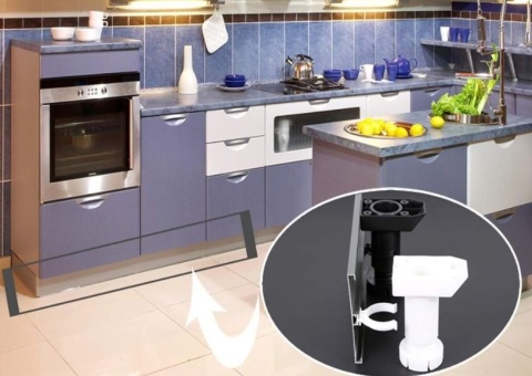 Regulowane Nóżki Meblowe do Szafek Kuchennych (Wysokość 10 cm / Zakres 90–130 mm) – Komplet 4 Sztuki