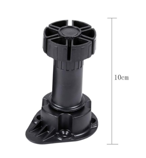 Regulowane Nóżki Meblowe do Szafek Kuchennych (Wysokość 10 cm / Zakres 90–130 mm) – Komplet 4 Sztuki