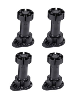 Regulowane Nóżki Meblowe do Szafek Kuchennych (Wysokość 10 cm / Zakres 90–130 mm) – Komplet 4 Sztuki