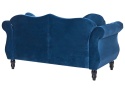 Sofa 2-osobowa SKIEN granatowa welurowa Chesterfield pikowana 166 cm