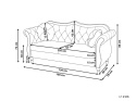 Sofa 2-osobowa SKIEN granatowa welurowa Chesterfield pikowana 166 cm