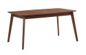 Stół Rozkładany do Jadalni MADOX 120-150 cm, Fornir Orzechowy, Styl Mid-Century