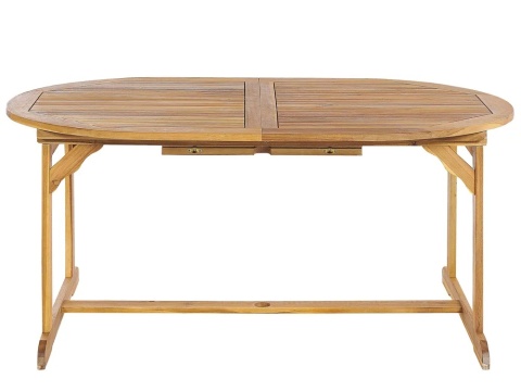Stół ogrodowy rozkładany MAUI 160/220x100 cm Drewno akacjowe 8 osób Jasnobrązowy