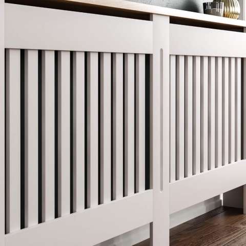 Vida Designs® Arlington XL – Szeroka Drewniana Osłona Grzejnika – Elegancki Front w Stylu Shaker