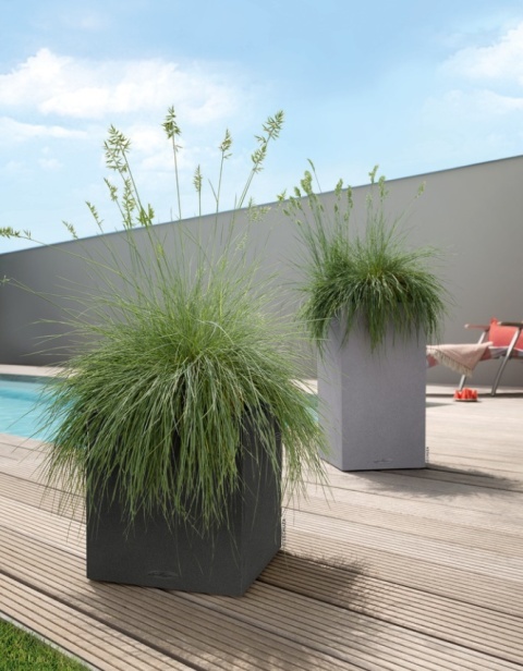 Lechuza® Canto Stone 40 High – Kolumnowa Donica z Opatentowanym Systemem Samonawadniania (40 x 40 x 76 cm)