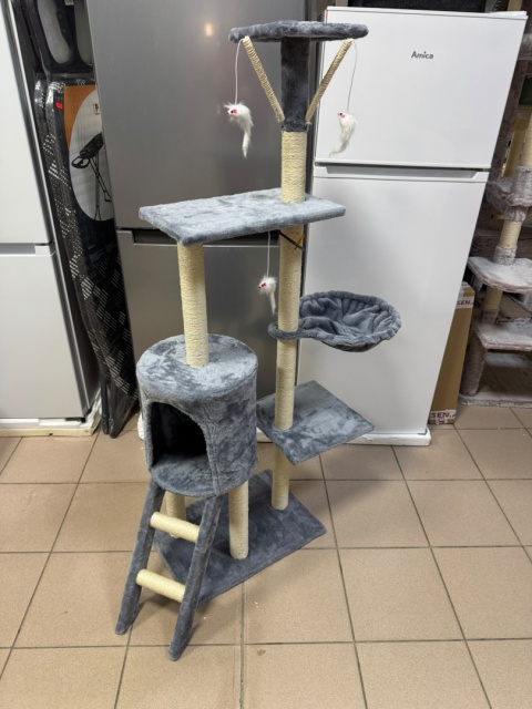 Duży Wielopoziomowy Drapak dla Kota – 5-Poziomowe Centrum Zabawy (139 x 87 x 46 cm)