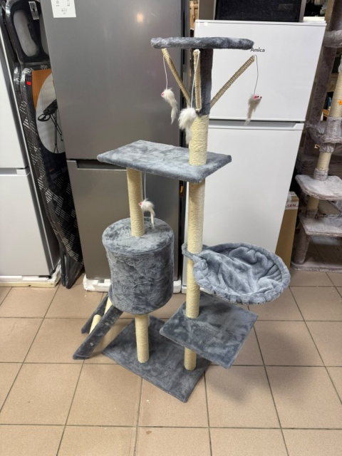 Duży Wielopoziomowy Drapak dla Kota – 5-Poziomowe Centrum Zabawy (139 x 87 x 46 cm)