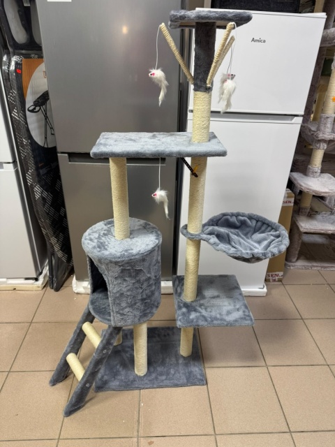 Duży Wielopoziomowy Drapak dla Kota – 5-Poziomowe Centrum Zabawy (139 x 87 x 46 cm)