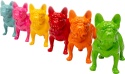 KARE Design® Perro Colore – Zestaw 6 Pop-Artowych Figurek Dekoracyjnych Buldog Francuski (9,5 x 4,5 x 8 cm / Komplet 6 Sztuk)