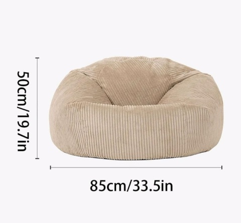 icon® Kingston Cord Lounge Chair & Footstool – Sztruksowy Zestaw Relaksacyjny Worek Sako z Podnóżkiem