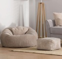 icon® Kingston Cord Lounge Chair & Footstool – Sztruksowy Zestaw Relaksacyjny Worek Sako z Podnóżkiem