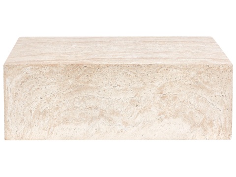 Beliani® Nobres – Prostokątny Stolik Kawowy (90 x 66 x 30 cm) – Efekt Trawertynu (Water Transfer Print)