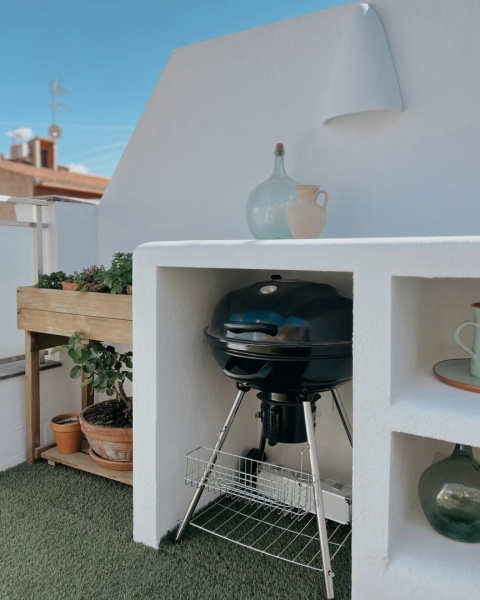 Marapi BELIANI – Grill Węglowy z Dwupoziomowym Rusztem (59 x 58 x 92 cm) – Pokrywa z Termometrem i Regulacją Wentylacji