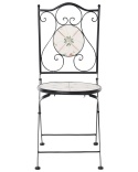 Beliani® – Zestaw 2 Składanych Krzeseł Ogrodowych / Bistro z Mozaiką Ceramiczną (40 x 45 x 90 cm)