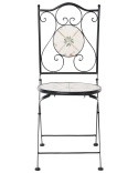 Beliani® – Zestaw 2 Składanych Krzeseł Ogrodowych / Bistro z Mozaiką Ceramiczną (40 x 45 x 90 cm)
