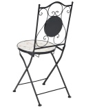 Beliani® – Zestaw 2 Składanych Krzeseł Ogrodowych / Bistro z Mozaiką Ceramiczną (40 x 45 x 90 cm)