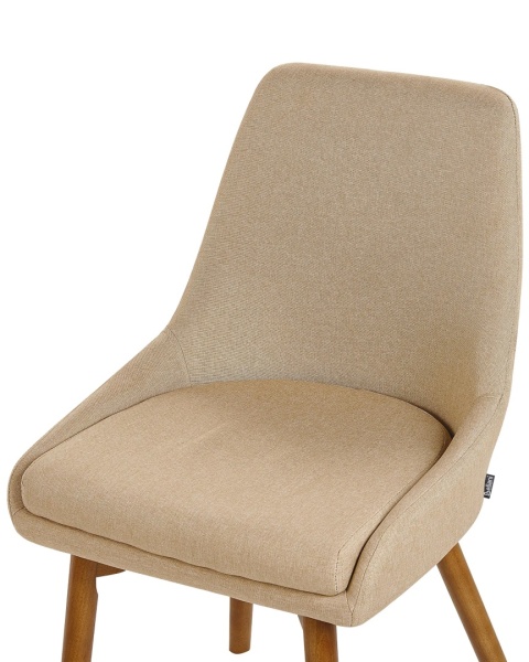 Beliani® Melfort – Zestaw 2 Tapicerowanych Krzeseł do Jadalni (49 x 58 x 82 cm) – Beżowa Tkanina