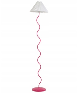 Beliani® Jikawo – Różowa Lampa Podłogowa w Stylu Retro (25 x 25 x 161 cm) – Falista Metalowa Podstawa