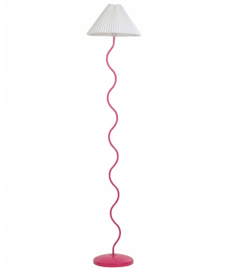Beliani® Jikawo – Różowa Lampa Podłogowa w Stylu Retro (25 x 25 x 161 cm) – Falista Metalowa Podstawa