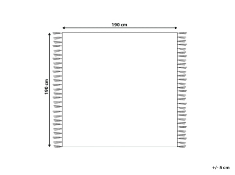 Beliani® Chack – Duży Koc / Narzuta Bawełniana z Frędzlami (190 x 190 cm) – Styl Boho, Tuftowany Wzór Geometryczny