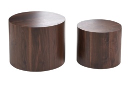 Beliani® Manti – Zestaw 2 Okrągłych Stolików Kawowych w Stylu Japandi (48x38 cm & 38x32 cm)