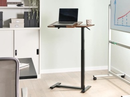 Beliani® Schola – Mobilny Stolik / Biurko pod Laptopa z Mechaniczną Regulacją Wysokości (70 x 40 x 76-135 cm)