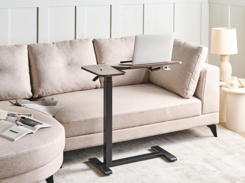 Beliani® Schola – Mobilny Stolik / Biurko pod Laptopa z Mechaniczną Regulacją Wysokości (70 x 40 x 76-135 cm)