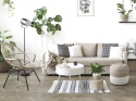 Beliani® Dalama – Okrągła Pleciona Pufa / Podnóżek w Stylu Boho (46 x 46 x 48 cm)