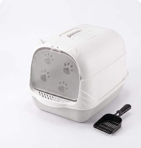 Smart Cat Pro KK01 – Duża Składana Zamknięta Kuweta dla Kota z Filtrem Zapachowym i Łopatką (50 x 35 x 34 cm)