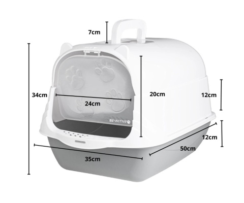 Smart Cat Pro KK01 – Duża Składana Zamknięta Kuweta dla Kota z Filtrem Zapachowym i Łopatką (50 x 35 x 34 cm)