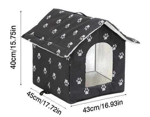 Smart Shelter Pro L – Całoroczny Wodoodporny i Ocieplany Domek / Budka dla Kota na Zewnątrz (45 x 43 x 40 cm)